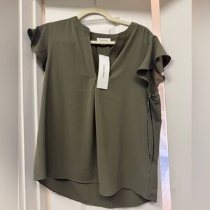 Calvin Klein Women's Olive Green Top